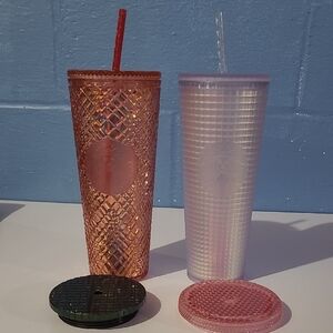 Starbucks Pink and Iridescent Tumbler Duo